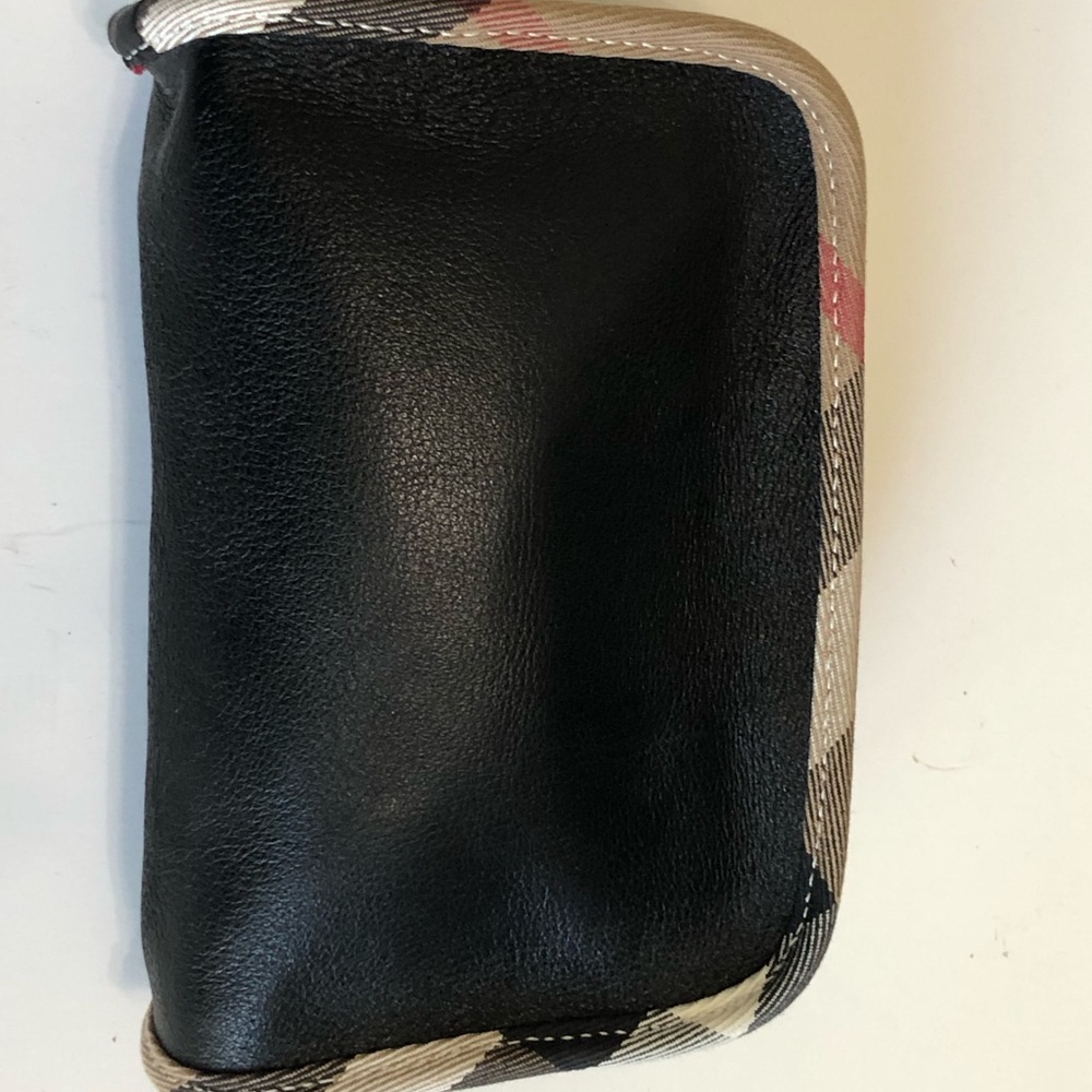 Burberry brand new never used black leather cosmetic bag